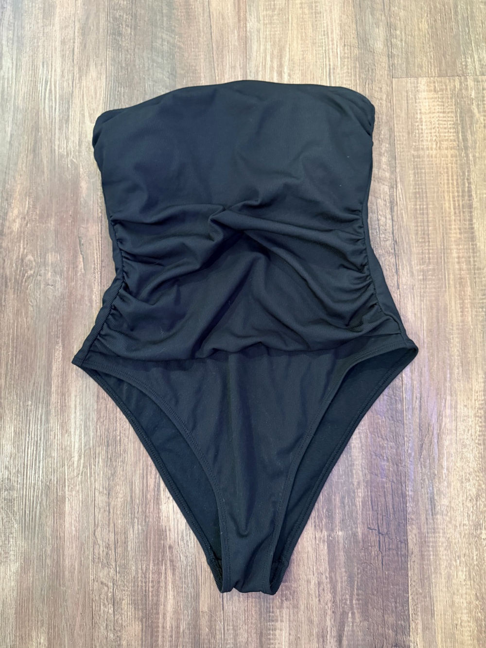 Shade & Shore Black Strapless One Piece Bathing Suit